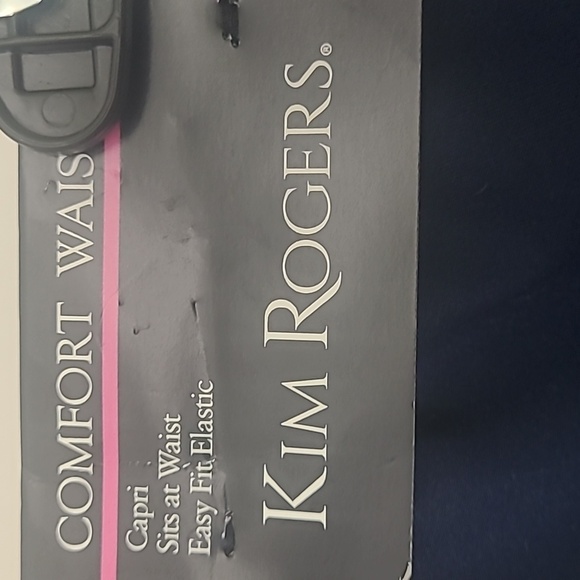 Capris Navy blue straight leg stretch Preppy Comfort Waist Pull On Pockets NEW - Picture 4 of 6